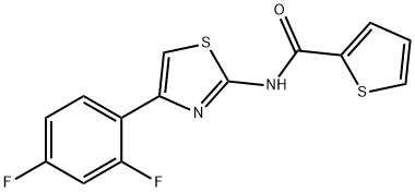 N-[4-(2,4-difluorophenyl)-1,3-thiazol-2-yl]thiophene-2-carboxamide Struktur