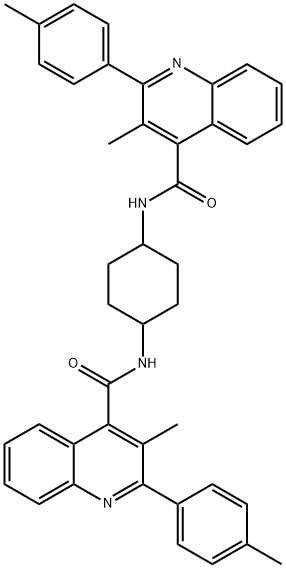 3-methyl-N-[4-[[3-methyl-2-(4-methylphenyl)quinoline-4-carbonyl]amino]cyclohexyl]-2-(4-methylphenyl)quinoline-4-carboxamide Struktur