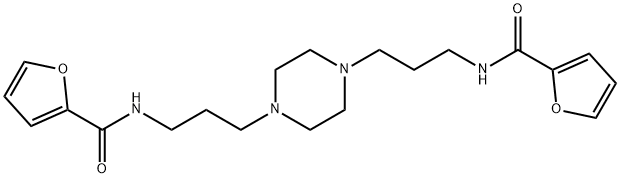 N-[3-[4-[3-(furan-2-carbonylamino)propyl]piperazin-1-yl]propyl]furan-2-carboxamide Struktur