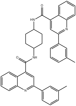 2-(3-methylphenyl)-N-[4-[[2-(3-methylphenyl)quinoline-4-carbonyl]amino]cyclohexyl]quinoline-4-carboxamide Struktur