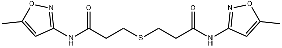 N-(5-methyl-1,2-oxazol-3-yl)-3-[3-[(5-methyl-1,2-oxazol-3-yl)amino]-3-oxopropyl]sulfanylpropanamide Struktur