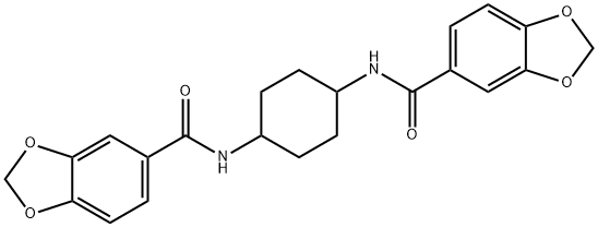 N-[4-(1,3-benzodioxole-5-carbonylamino)cyclohexyl]-1,3-benzodioxole-5-carboxamide Struktur