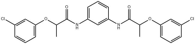 2-(3-chlorophenoxy)-N-[3-[2-(3-chlorophenoxy)propanoylamino]phenyl]propanamide Struktur