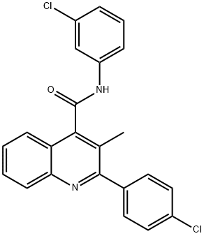 N-(3-chlorophenyl)-2-(4-chlorophenyl)-3-methylquinoline-4-carboxamide Struktur