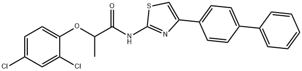 2-(2,4-dichlorophenoxy)-N-[4-(4-phenylphenyl)-1,3-thiazol-2-yl]propanamide Struktur