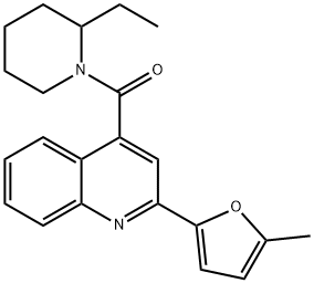 (2-ethylpiperidin-1-yl)-[2-(5-methylfuran-2-yl)quinolin-4-yl]methanone Struktur