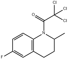 2,2,2-trichloro-1-(6-fluoro-2-methyl-3,4-dihydro-2H-quinolin-1-yl)ethanone Struktur