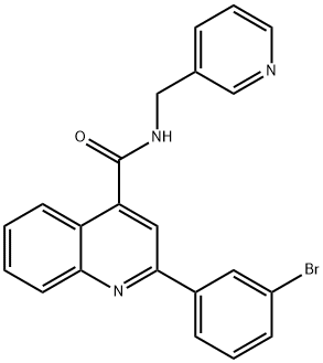 2-(3-bromophenyl)-N-(pyridin-3-ylmethyl)quinoline-4-carboxamide Struktur