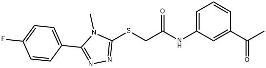 N-(3-acetylphenyl)-2-[[5-(4-fluorophenyl)-4-methyl-1,2,4-triazol-3-yl]sulfanyl]acetamide Struktur