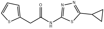 N-(5-cyclopropyl-1,3,4-thiadiazol-2-yl)-2-thiophen-2-ylacetamide Struktur