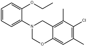 6-chloro-3-(2-ethoxyphenyl)-5,7-dimethyl-2,4-dihydro-1,3-benzoxazine Struktur