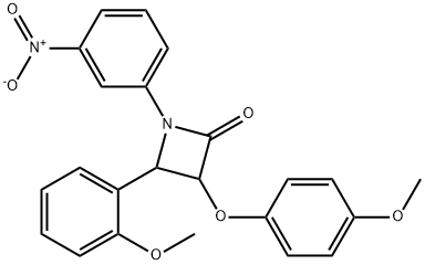 3-(4-methoxyphenoxy)-4-(2-methoxyphenyl)-1-(3-nitrophenyl)azetidin-2-one Struktur