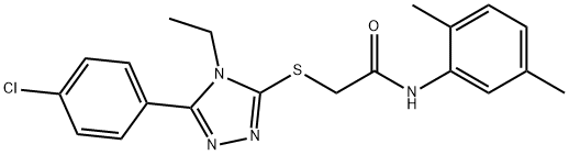 2-[[5-(4-chlorophenyl)-4-ethyl-1,2,4-triazol-3-yl]sulfanyl]-N-(2,5-dimethylphenyl)acetamide Struktur