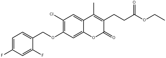 ethyl 3-[6-chloro-7-[(2,4-difluorophenyl)methoxy]-4-methyl-2-oxochromen-3-yl]propanoate Struktur