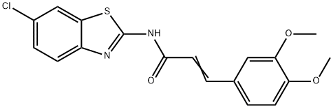 (E)-N-(6-chloro-1,3-benzothiazol-2-yl)-3-(3,4-dimethoxyphenyl)prop-2-enamide Struktur