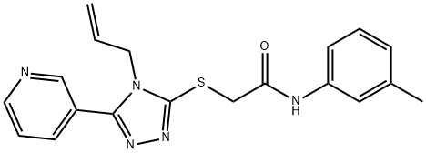 N-(3-methylphenyl)-2-[(4-prop-2-enyl-5-pyridin-3-yl-1,2,4-triazol-3-yl)sulfanyl]acetamide Struktur