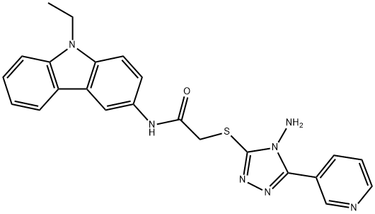 2-[(4-amino-5-pyridin-3-yl-1,2,4-triazol-3-yl)sulfanyl]-N-(9-ethylcarbazol-3-yl)acetamide Struktur