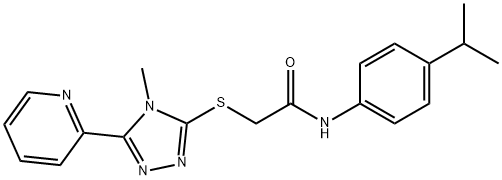 2-[(4-methyl-5-pyridin-2-yl-1,2,4-triazol-3-yl)sulfanyl]-N-(4-propan-2-ylphenyl)acetamide Struktur