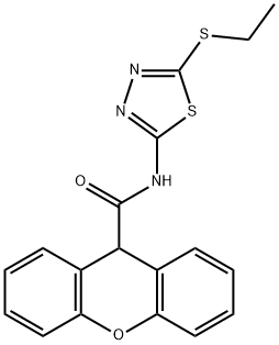 N-(5-ethylsulfanyl-1,3,4-thiadiazol-2-yl)-9H-xanthene-9-carboxamide Struktur