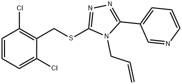 3-[5-[(2,6-dichlorophenyl)methylsulfanyl]-4-prop-2-enyl-1,2,4-triazol-3-yl]pyridine Struktur