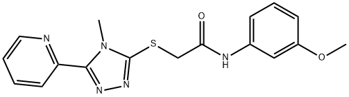 N-(3-methoxyphenyl)-2-[(4-methyl-5-pyridin-2-yl-1,2,4-triazol-3-yl)sulfanyl]acetamide Struktur