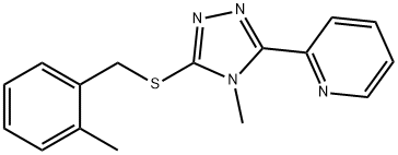 2-[4-methyl-5-[(2-methylphenyl)methylsulfanyl]-1,2,4-triazol-3-yl]pyridine Struktur