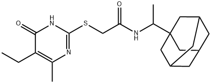 N-[1-(1-adamantyl)ethyl]-2-[(5-ethyl-6-methyl-4-oxo-1H-pyrimidin-2-yl)sulfanyl]acetamide Struktur