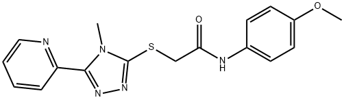 N-(4-methoxyphenyl)-2-[(4-methyl-5-pyridin-2-yl-1,2,4-triazol-3-yl)sulfanyl]acetamide Struktur