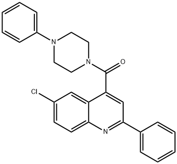 (6-chloro-2-phenylquinolin-4-yl)-(4-phenylpiperazin-1-yl)methanone Struktur