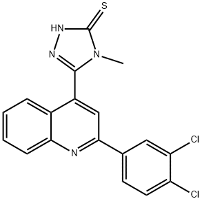 3-[2-(3,4-dichlorophenyl)quinolin-4-yl]-4-methyl-1H-1,2,4-triazole-5-thione Struktur