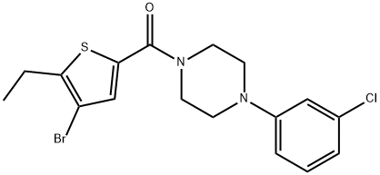 (4-bromo-5-ethylthiophen-2-yl)-[4-(3-chlorophenyl)piperazin-1-yl]methanone Struktur