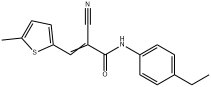 (E)-2-cyano-N-(4-ethylphenyl)-3-(5-methylthiophen-2-yl)prop-2-enamide Struktur