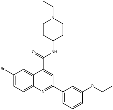 6-bromo-2-(3-ethoxyphenyl)-N-(1-ethylpiperidin-4-yl)quinoline-4-carboxamide Struktur