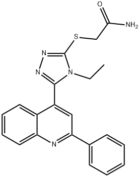 2-[[4-ethyl-5-(2-phenylquinolin-4-yl)-1,2,4-triazol-3-yl]sulfanyl]acetamide Struktur