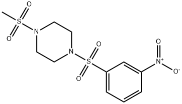 1-methylsulfonyl-4-(3-nitrophenyl)sulfonylpiperazine Struktur