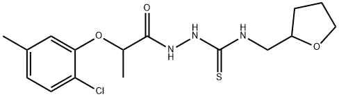 1-[2-(2-chloro-5-methylphenoxy)propanoylamino]-3-(oxolan-2-ylmethyl)thiourea Struktur