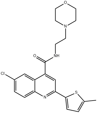 6-chloro-2-(5-methylthiophen-2-yl)-N-(2-morpholin-4-ylethyl)quinoline-4-carboxamide Struktur