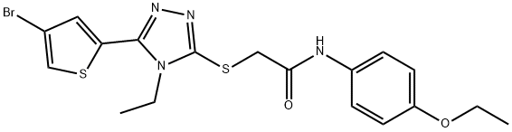 2-[[5-(4-bromothiophen-2-yl)-4-ethyl-1,2,4-triazol-3-yl]sulfanyl]-N-(4-ethoxyphenyl)acetamide Struktur