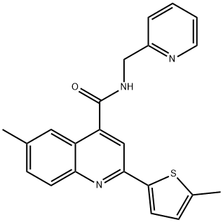 6-methyl-2-(5-methylthiophen-2-yl)-N-(pyridin-2-ylmethyl)quinoline-4-carboxamide Struktur