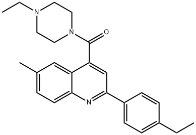 [2-(4-ethylphenyl)-6-methylquinolin-4-yl]-(4-ethylpiperazin-1-yl)methanone Struktur