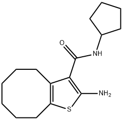 2-amino-N-cyclopentyl-4,5,6,7,8,9-hexahydrocycloocta[b]thiophene-3-carboxamide Struktur