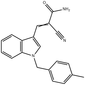 (E)-2-cyano-3-[1-[(4-methylphenyl)methyl]indol-3-yl]prop-2-enamide Struktur