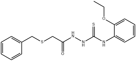 1-[(2-benzylsulfanylacetyl)amino]-3-(2-ethoxyphenyl)thiourea Struktur