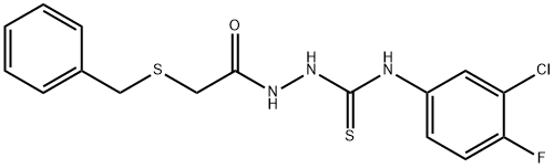 1-[(2-benzylsulfanylacetyl)amino]-3-(3-chloro-4-fluorophenyl)thiourea Struktur