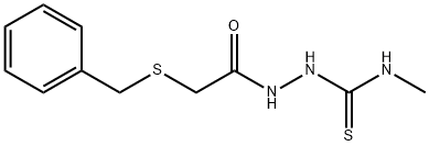 1-[(2-benzylsulfanylacetyl)amino]-3-methylthiourea Struktur