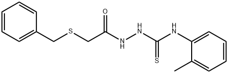 1-[(2-benzylsulfanylacetyl)amino]-3-(2-methylphenyl)thiourea Struktur