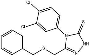 3-(benzylsulfanylmethyl)-4-(3,4-dichlorophenyl)-1H-1,2,4-triazole-5-thione Struktur