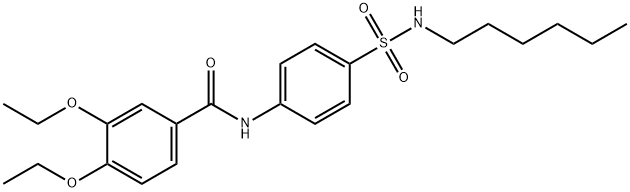 3,4-diethoxy-N-[4-(hexylsulfamoyl)phenyl]benzamide Struktur