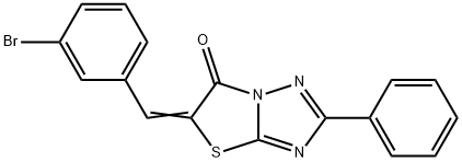 (5E)-5-[(3-bromophenyl)methylidene]-2-phenyl-[1,3]thiazolo[3,2-b][1,2,4]triazol-6-one Struktur