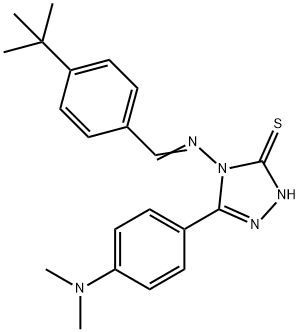 4-[(E)-(4-tert-butylphenyl)methylideneamino]-3-[4-(dimethylamino)phenyl]-1H-1,2,4-triazole-5-thione Struktur